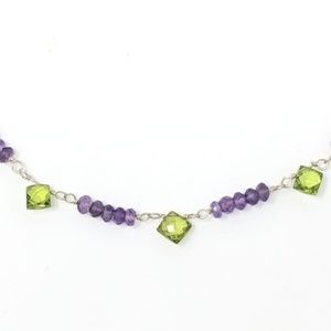 NWT Amethyst, Peridot & Sterling Silver Necklace